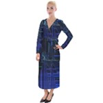 Screen Glitch Broken  Crack  Fracture  Glass Pattern Velvet Maxi Wrap Dress