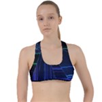 Screen Glitch Broken  Crack  Fracture  Glass Pattern Criss Cross Racerback Sports Bra