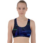 Screen Glitch Broken  Crack  Fracture  Glass Pattern Back Weave Sports Bra