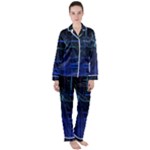 Screen Glitch Broken  Crack  Fracture  Glass Pattern Women s Long Sleeve Satin Pajamas Set	