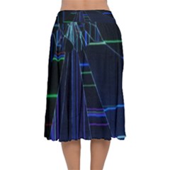 Velvet Flared Midi Skirt 