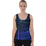 Screen Glitch Broken  Crack  Fracture  Glass Pattern Velvet Tank Top