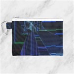 Screen Glitch Broken  Crack  Fracture  Glass Pattern Canvas Cosmetic Bag (Medium)