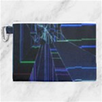 Screen Glitch Broken  Crack  Fracture  Glass Pattern Canvas Cosmetic Bag (XL)