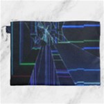 Screen Glitch Broken  Crack  Fracture  Glass Pattern Canvas Cosmetic Bag (XXL)