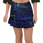 Screen Glitch Broken  Crack  Fracture  Glass Pattern Fishtail Mini Chiffon Skirt