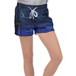 Screen Glitch Broken  Crack  Fracture  Glass Pattern Velour Lounge Shorts