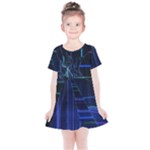 Screen Glitch Broken  Crack  Fracture  Glass Pattern Kids  Simple Cotton Dress