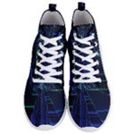 Screen Glitch Broken  Crack  Fracture  Glass Pattern Men s Lightweight High Top Sneakers