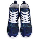 Screen Glitch Broken  Crack  Fracture  Glass Pattern Women s Lightweight High Top Sneakers