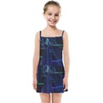 Screen Glitch Broken  Crack  Fracture  Glass Pattern Kids  Summer Sun Dress