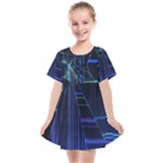 Screen Glitch Broken  Crack  Fracture  Glass Pattern Kids  Smock Dress