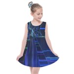 Screen Glitch Broken  Crack  Fracture  Glass Pattern Kids  Summer Dress