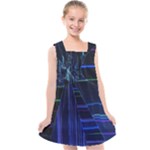 Screen Glitch Broken  Crack  Fracture  Glass Pattern Kids  Cross Back Dress