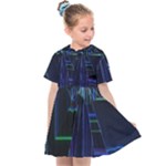 Screen Glitch Broken  Crack  Fracture  Glass Pattern Kids  Sailor Dress