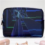 Screen Glitch Broken  Crack  Fracture  Glass Pattern Make Up Pouch (Medium)