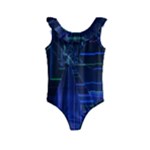 Screen Glitch Broken  Crack  Fracture  Glass Pattern Kids  Frill Swimsuit