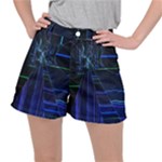 Screen Glitch Broken  Crack  Fracture  Glass Pattern Ripstop Shorts