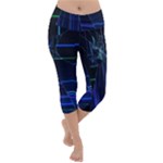 Screen Glitch Broken  Crack  Fracture  Glass Pattern Lightweight Velour Capri Yoga Leggings