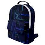 Screen Glitch Broken  Crack  Fracture  Glass Pattern Flap Pocket Backpack (Small)