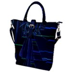 Screen Glitch Broken  Crack  Fracture  Glass Pattern Buckle Top Tote Bag