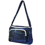 Screen Glitch Broken  Crack  Fracture  Glass Pattern Front Pocket Crossbody Bag