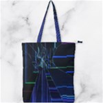 Screen Glitch Broken  Crack  Fracture  Glass Pattern Double Zip Up Tote Bag