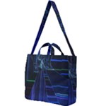 Screen Glitch Broken  Crack  Fracture  Glass Pattern Square Shoulder Tote Bag