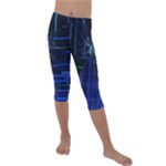 Screen Glitch Broken  Crack  Fracture  Glass Pattern Kids  Lightweight Velour Capri Leggings 