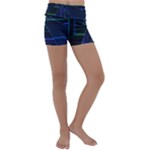 Screen Glitch Broken  Crack  Fracture  Glass Pattern Kids  Lightweight Velour Yoga Shorts