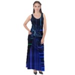 Screen Glitch Broken  Crack  Fracture  Glass Pattern Sleeveless Velour Maxi Dress