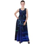 Screen Glitch Broken  Crack  Fracture  Glass Pattern Empire Waist Velour Maxi Dress