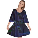 Screen Glitch Broken  Crack  Fracture  Glass Pattern Velour Kimono Dress