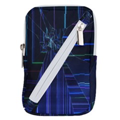 Screen Glitch Broken  Crack  Fracture  Glass Pattern Belt Pouch Bag (Small) from ArtsNow.com