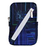 Screen Glitch Broken  Crack  Fracture  Glass Pattern Belt Pouch Bag (Large)