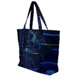 Screen Glitch Broken  Crack  Fracture  Glass Pattern Zip Up Canvas Bag