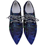 Screen Glitch Broken  Crack  Fracture  Glass Pattern Pointed Oxford Shoes