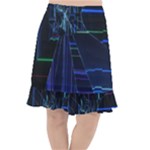 Screen Glitch Broken  Crack  Fracture  Glass Pattern Fishtail Chiffon Skirt