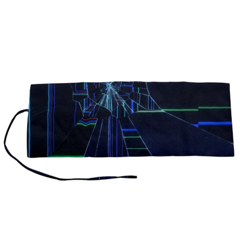 Screen Glitch Broken  Crack  Fracture  Glass Pattern Roll Up Canvas Pencil Holder (S) from ArtsNow.com