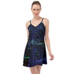 Screen Glitch Broken  Crack  Fracture  Glass Pattern Summer Time Chiffon Dress