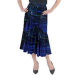 Screen Glitch Broken  Crack  Fracture  Glass Pattern Midi Mermaid Skirt