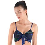 Screen Glitch Broken  Crack  Fracture  Glass Pattern Woven Tie Front Bralet