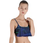 Screen Glitch Broken  Crack  Fracture  Glass Pattern Layered Top Bikini Top 