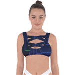 Screen Glitch Broken  Crack  Fracture  Glass Pattern Bandaged Up Bikini Top