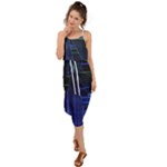 Screen Glitch Broken  Crack  Fracture  Glass Pattern Waist Tie Cover Up Chiffon Dress