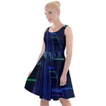 Screen Glitch Broken  Crack  Fracture  Glass Pattern Knee Length Skater Dress