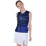 Screen Glitch Broken  Crack  Fracture  Glass Pattern Women s Sleeveless Sports Top