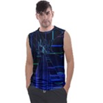 Screen Glitch Broken  Crack  Fracture  Glass Pattern Men s Regular Tank Top