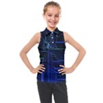 Screen Glitch Broken  Crack  Fracture  Glass Pattern Kids  Sleeveless Polo Tee