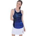 Screen Glitch Broken  Crack  Fracture  Glass Pattern Racer Back Mesh Tank Top